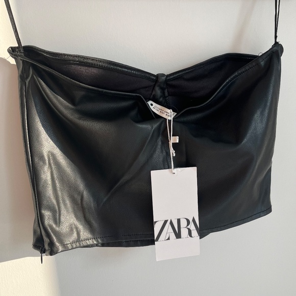 Zara leather bustier sleeveless top - Picture 3 of 3